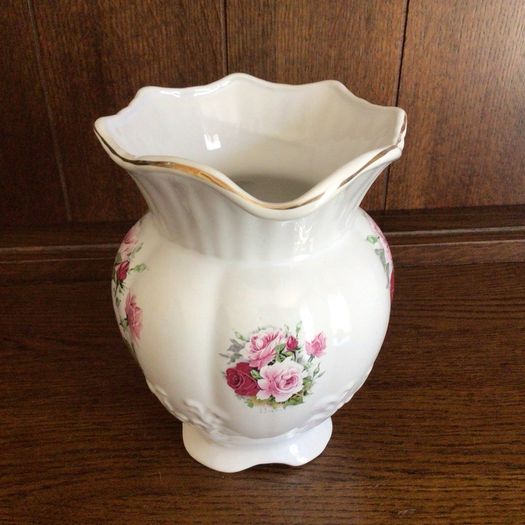 Vintage large floral pottery water jug