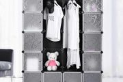 Boltless wardrobe Black storage unit   858 L