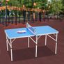 Table Tennis Table Foldable Indoor Ping Pong Table Blue 152 x 76 cm Portable Table Tennis Table with Net 6 Holders and 3 Reinforced Stabilisation Rods Multifunctional It Can Also Be Used as a Dining Image 3