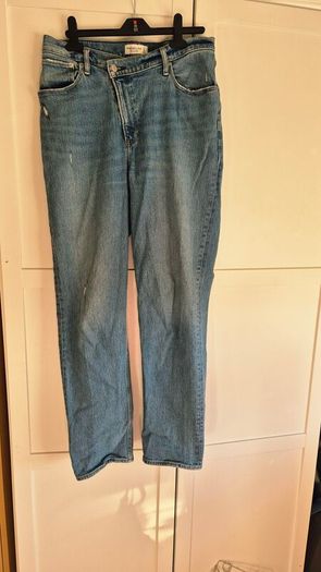Abercrombie & Fitch Curve Love Ultra High Rise 90s Straight Jeans W31/UK12-14 Long