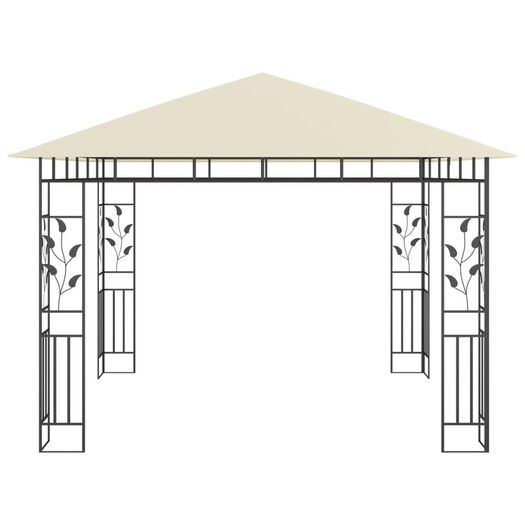 Gazebo with Mosquito Net and String Lights 3x3x2.73 m Cream 180 g/m Sq