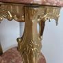 Vintage French Brass & Pink Marble 2-Tier Side Table Plant Stand Image 5
