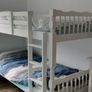 single wooden bunk bed. White Image 3
