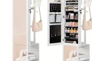 Jewellery Cabinet with Full-Length Mirror &amp; LED Lights