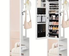 Jewellery Cabinet with Full-Length Mirror & LED Lights