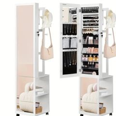 Jewellery Cabinet with Full-Length Mirror & LED Lights