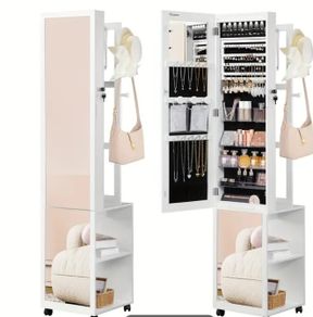 Jewellery Cabinet with Full-Length Mirror & LED Lights