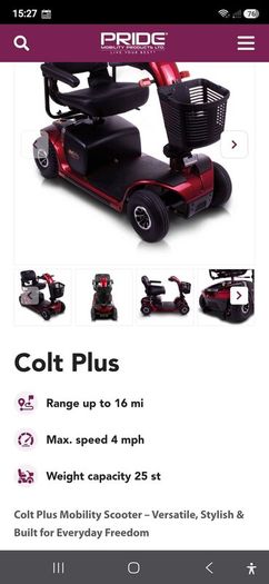 Pride Colt Plus mobility scooter