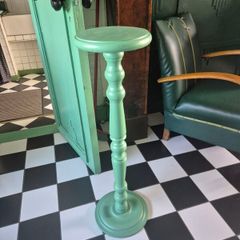 Vintage solid heavy wood painted Plantstand