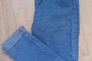 Elastic Waist Ankle Jeans with cuff.