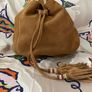 Suede Leather Handbag Image 4