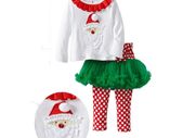 Santa Top with Ruffle Skeggings
