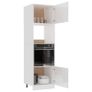 Microwave Cabinet High Gloss White 60x57x207 cm Chipboard Image 6
