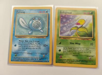 Retro 1999 Pokemon Cards Poliwag & Bellsprout