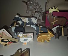 Wooden animals. New. 50% off ad