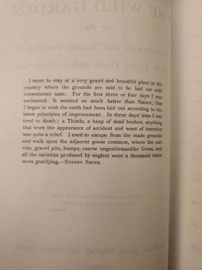 The Wild Garden. By William Robinson. Hardback With Dustjacket In Good Condition.
