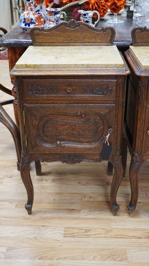 Pair of Antique French Oak Bedside Cabinets