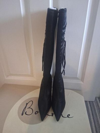 Bourne Knee High Satin Stretch Boots