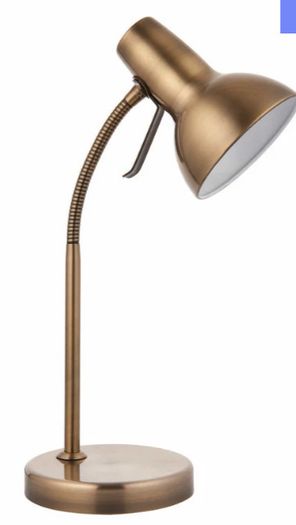Amalfi 47cm USB Antique Brass Desk Table Lamp