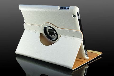 Leather 360 Degree Rotating Case Cover For Ipad 2 and New Ipad 3 With Sleep Wake