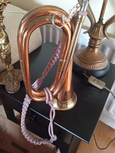 Vintage decrotive copper and brass bugle
