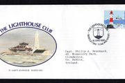 1985 Great Britain 22p Lighthouse with Whitley Bay Tyne and Wear Cancel on Illustrated Cover showing St. Mary's Lighthouse Whitley Bay issued by The Lighthouse Club First Day Cover (FDC)