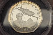 Bailiwick of Guernsey Silver Proof Piedfort 2000 50p 60th Anniversary of Battle of Britain