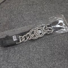 New with tags. 68cm Elasticated belt with Silver Chain & Diamante design to front.