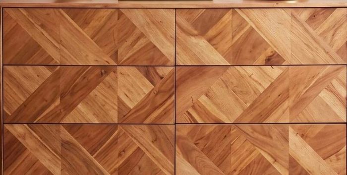 Swoon Norrebro 6 Drawer Chest  Mint Condition Solid Acacia & Brass (Mid Century / West Elm Style)