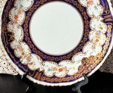 Antique Crown Staffordshire Cobalt Blue and Gold Plate