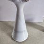 Fenton light  gray glazed pottery  Vase with Ruffled silver Crest signed and in very good condition. Image 6
