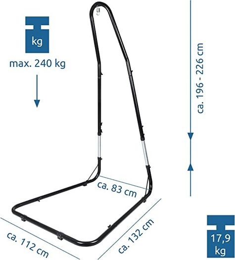 Hanging Chair Stand  Frame up to 240 kg,  Stand for Hammock Chair, Hanging Chair, 196-226 cm