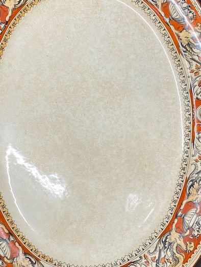 Antique Minton FLORENTINE Vegetable platter / Turkey Plate 1860 with some old chips underneath it