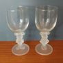 Fantastic Pair of Rare and Collectable Mickey Mouse and Minnie Mouse Wine Glasses with Frosted Character Stems by Walt Disney Company, in Mint Condition Image 2