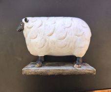 Sheep / Lamb Ornament Folk Art Sculptured Rustic