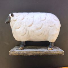 Sheep / Lamb Ornament Folk Art Sculptured Rustic