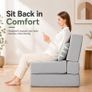 Folding Sofa Bed, Convertible Sleeper Chair, No Assembly (Grey) Boneless Sofa Couch, Foldable Mattress & Back Support, Portable Floor Lounger Futon for Small Apartment, Dorm, Guest Room Image 5