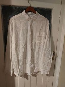 Mens Next pure white, cotton long sleeve shirt. Like new.