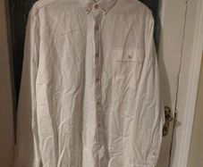 Mens Next pure white, cotton long sleeve shirt. Like new.