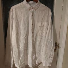 Mens Next pure white, cotton long sleeve shirt. Like new.