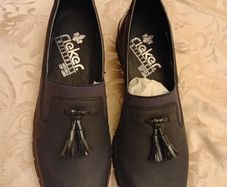 Rieker Slip on  low Wedge Shoes New Navy. 40. 6.5