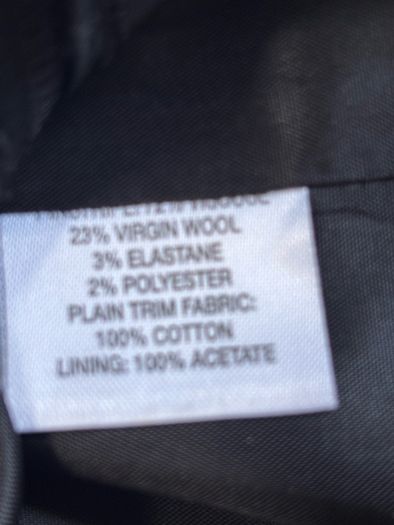 Quin and Donnelly Black with purple pin stripe and panel skirt