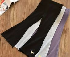 Girls' Casual, Thickened and Comfortable Ribbed Leggings with Embroidered Hearts and Salad Trim, 3 Pieces/Set, for Spring, Autumn and Winter