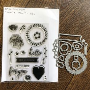 Simon Says Stamp "Lovely spring" photopolymer stamp set with coordinating dies