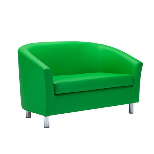 Tub Waiting room / Reception 2 seater sofa metal feet - Faux Leather