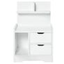 White Bedside Table with 2 Drawers Image 2