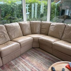 Corner sofa cream leather