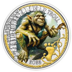 Austria 3 Euro Coin 2025 - Series Mythical Creatures The Troll. Uncirculated.