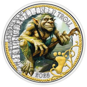 Austria 3 Euro Coin 2025 - Series Mythical Creatures The Troll. Uncirculated.
