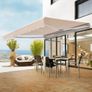 Retractable Awning, 12 x 10 ft Outdoor Patio Awning Retractable Sun Shade, Water-Resistant Polyester Patio Door Window Awning Sunshade Shelter with Crank Handle for Backyard, Balcony Image 6